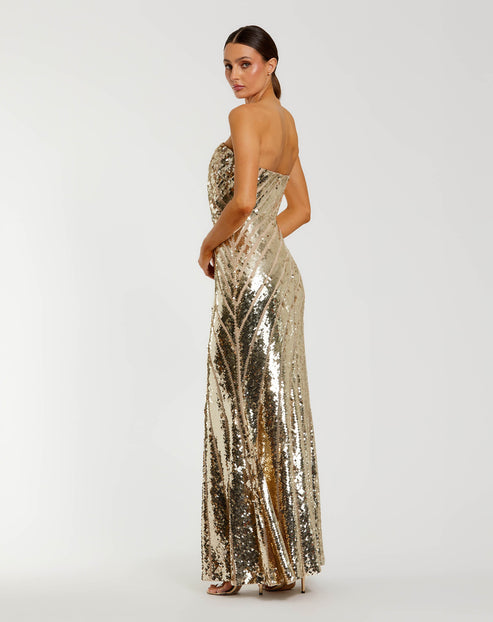 Strapless Sequin Trumpet Gown | Mac Duggal Dress 10130