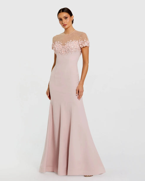 Beaded Illusion Neck Mermaid Gown | Mac Duggal Dress 11867