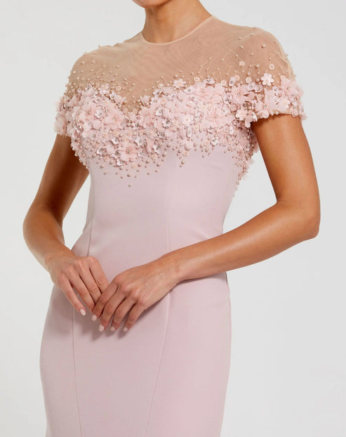 Beaded Illusion Neck Mermaid Gown | Mac Duggal Dress 11867