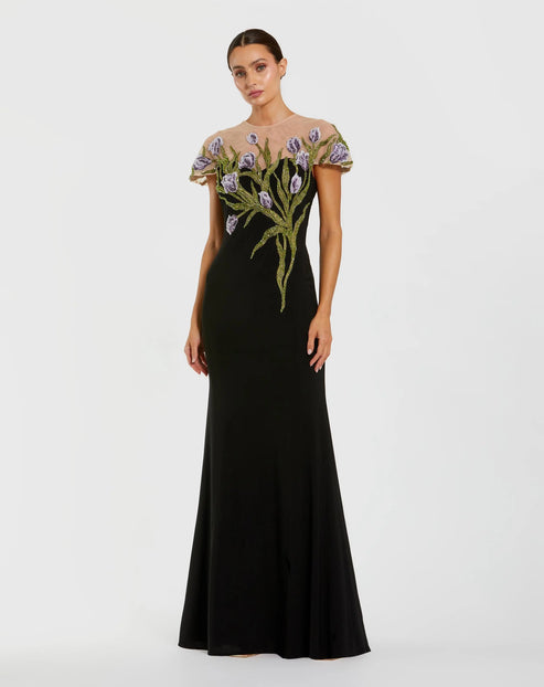 Floral Embroidered Evening Gown | Mac Duggal Dress 11912