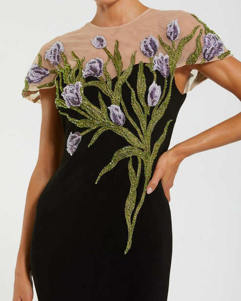 Floral Embroidered Evening Gown | Mac Duggal Dress 11912
