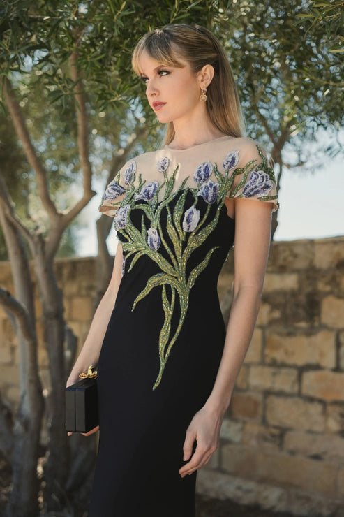 Floral Embroidered Evening Gown | Mac Duggal Dress 11912