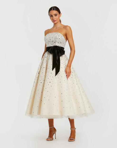 Strapless Embellished Midi Dress | Mac Duggal Dress 11983