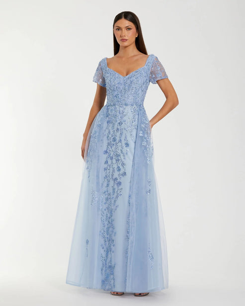Mac Duggal Style 21035 Beaded Embroidered A Line Gown Dress Mac Duggal Style 21035 Beaded Embroidered A Line Gown Dress