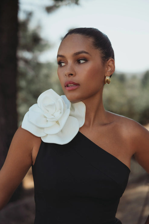 One Shoulder 3D Floral Mermaid Gown | Mac Duggal Dress 2304