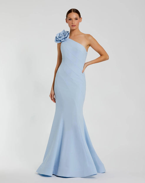 One Shoulder 3D Floral Mermaid Gown | Mac Duggal Dress 2304
