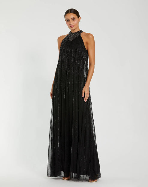 Mac Duggal Style 23043 Embellished Sleeveless Trapeze Gown Dress