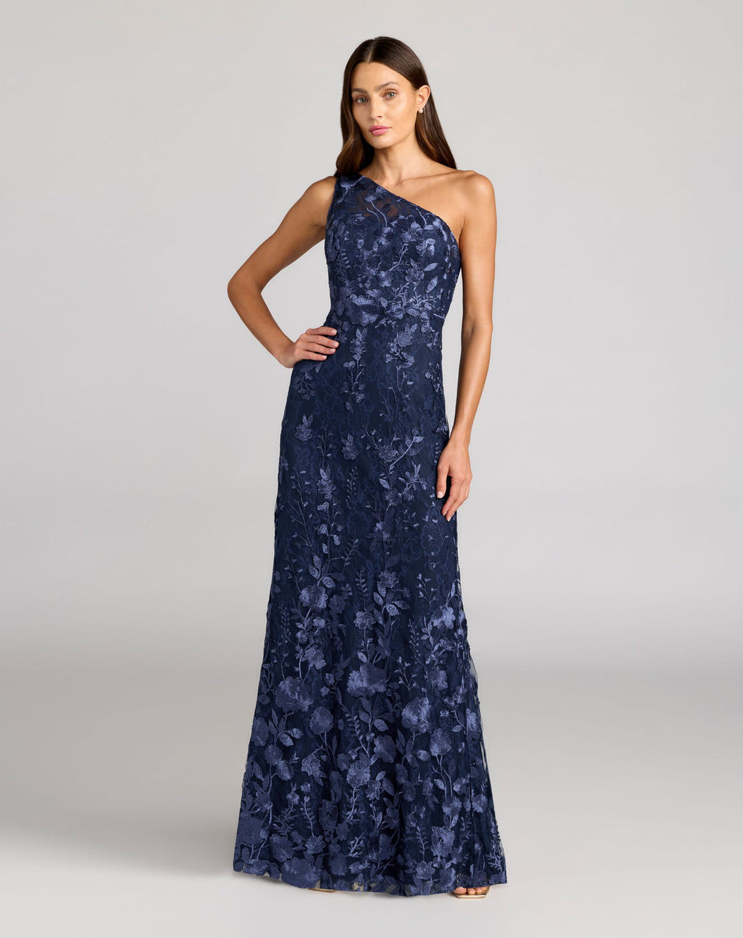 Floral Elegance One-Shoulder Gown | Mac Duggal Dress 68606