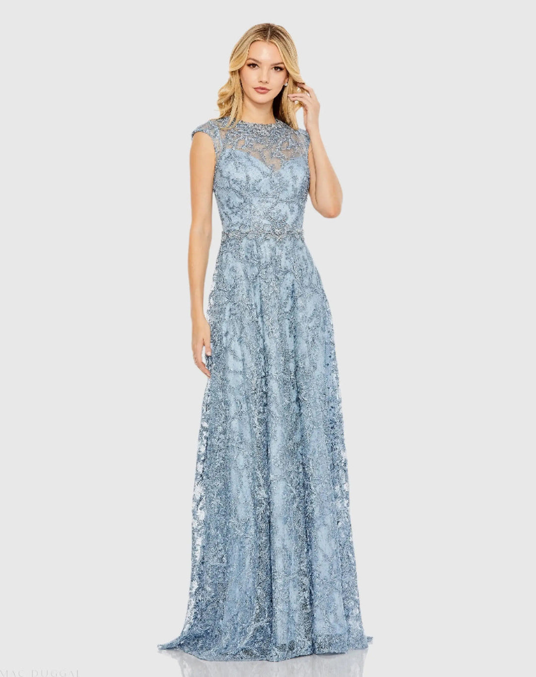 Embroidered Cap Sleeve A Line Gown | Mac Duggal Dress 79430