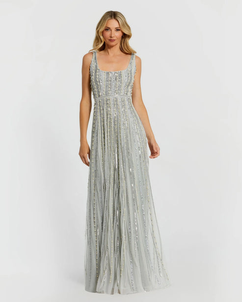 Mac Duggal Style 94080 Beaded Scoop Neck A Line Gown Dress Mac Duggal Style 94080 Beaded Scoop Neck A Line Gown Dress