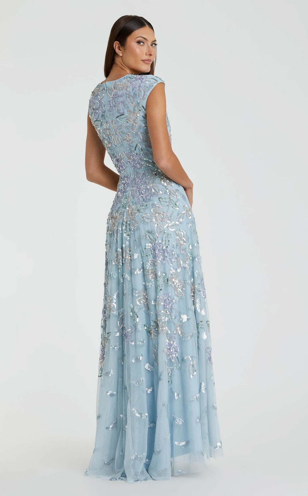High Neck Cap Sleeve A-Line Gown | Mac Duggal Dress 5647