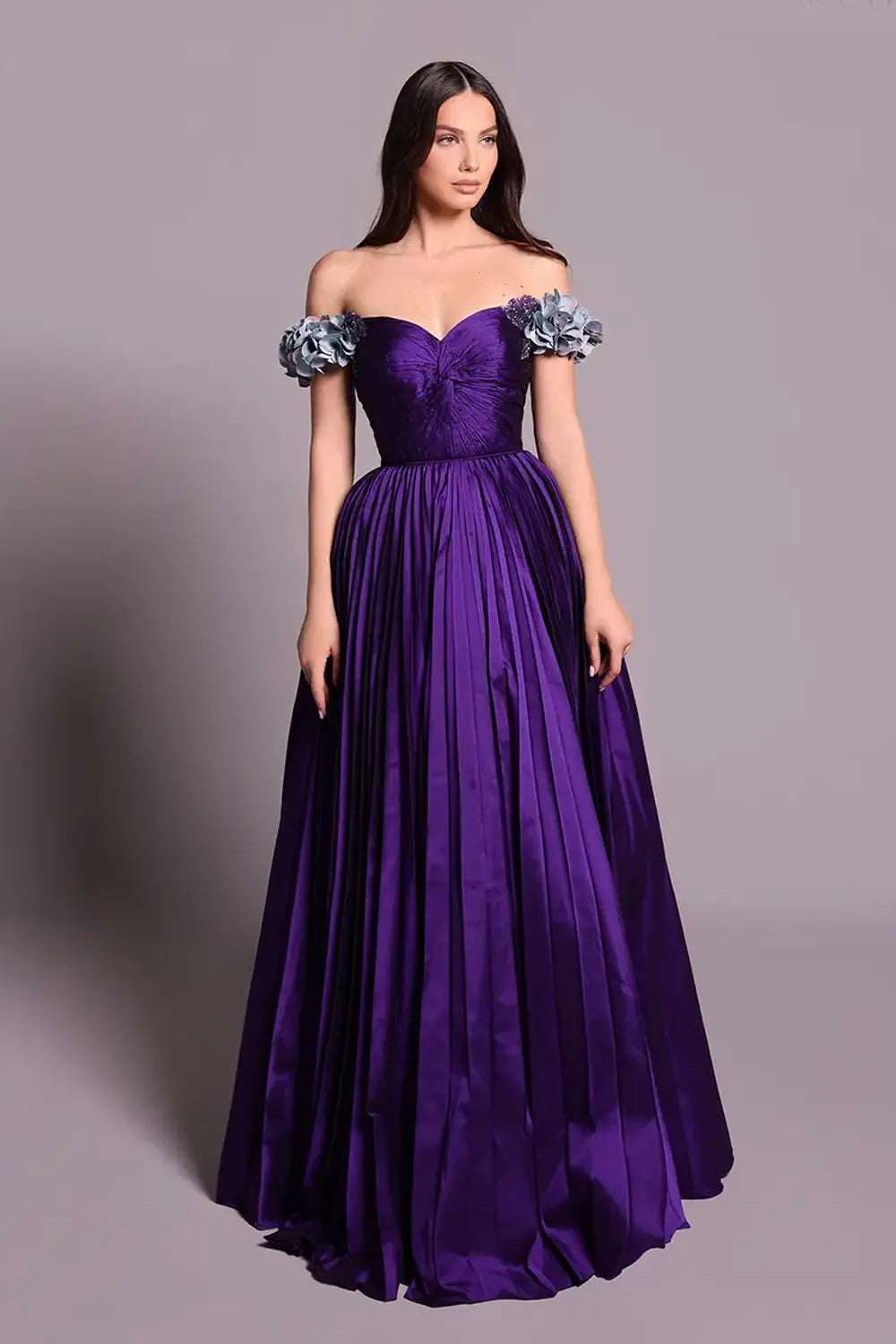 fitted lace wedding dress Tarik Ediz 98553: Luxe Lace & Taffeta Evening Gown – Mydressline main image 0