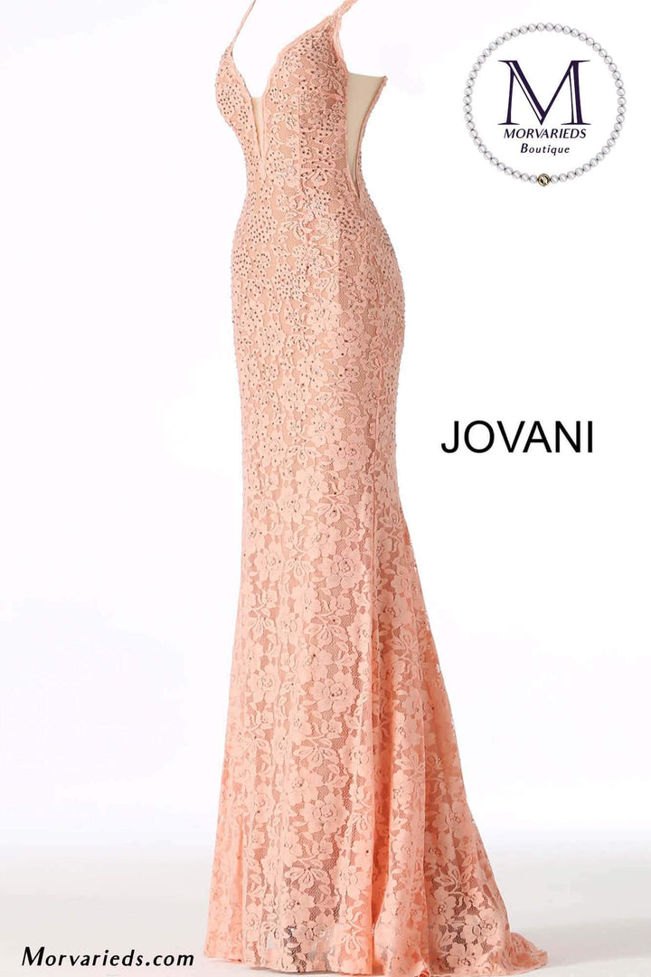 Lace Fitted V Neckline Prom Dress Jovani 48994 - Morvarieds Fashion