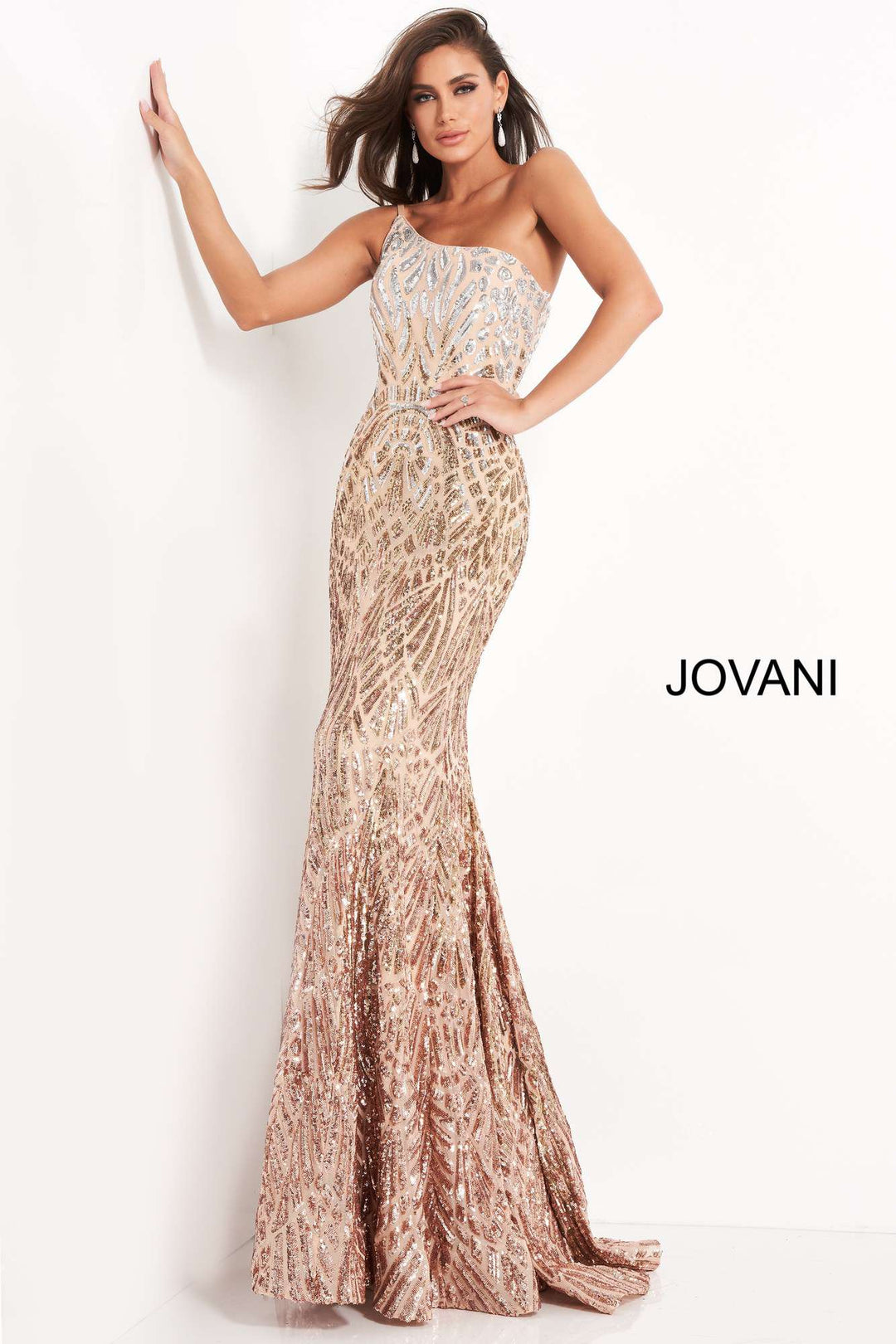Embellished One Shoulder Prom Dress Jovani 06469 - Morvarieds Fashion