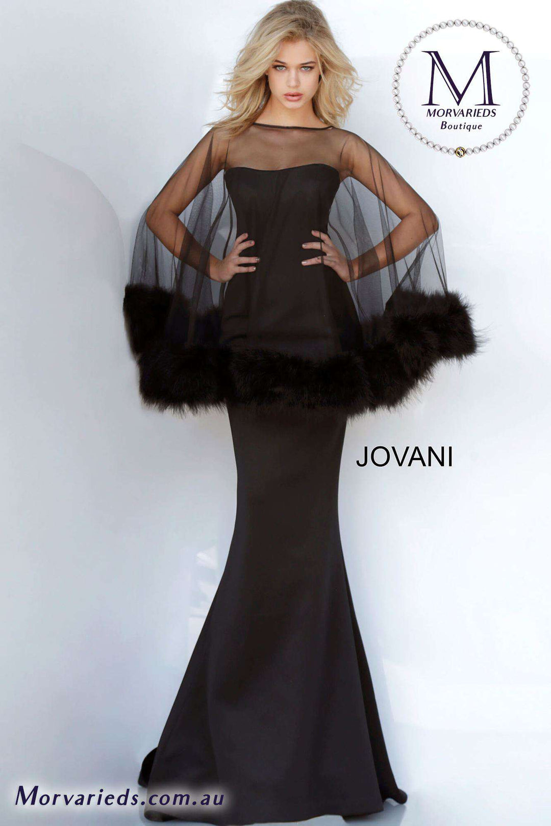 Black Strapless Elegant Evening Gown Jovani 1142 - Morvarieds Fashion