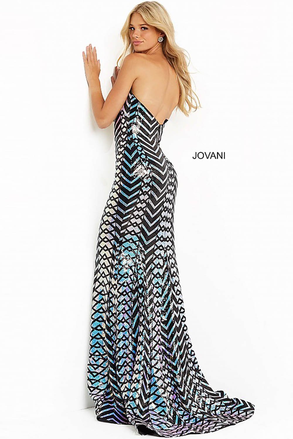 Lilac Multi Strapless V Neck Prom Dress Jovani 07285 - Morvarieds Fashion