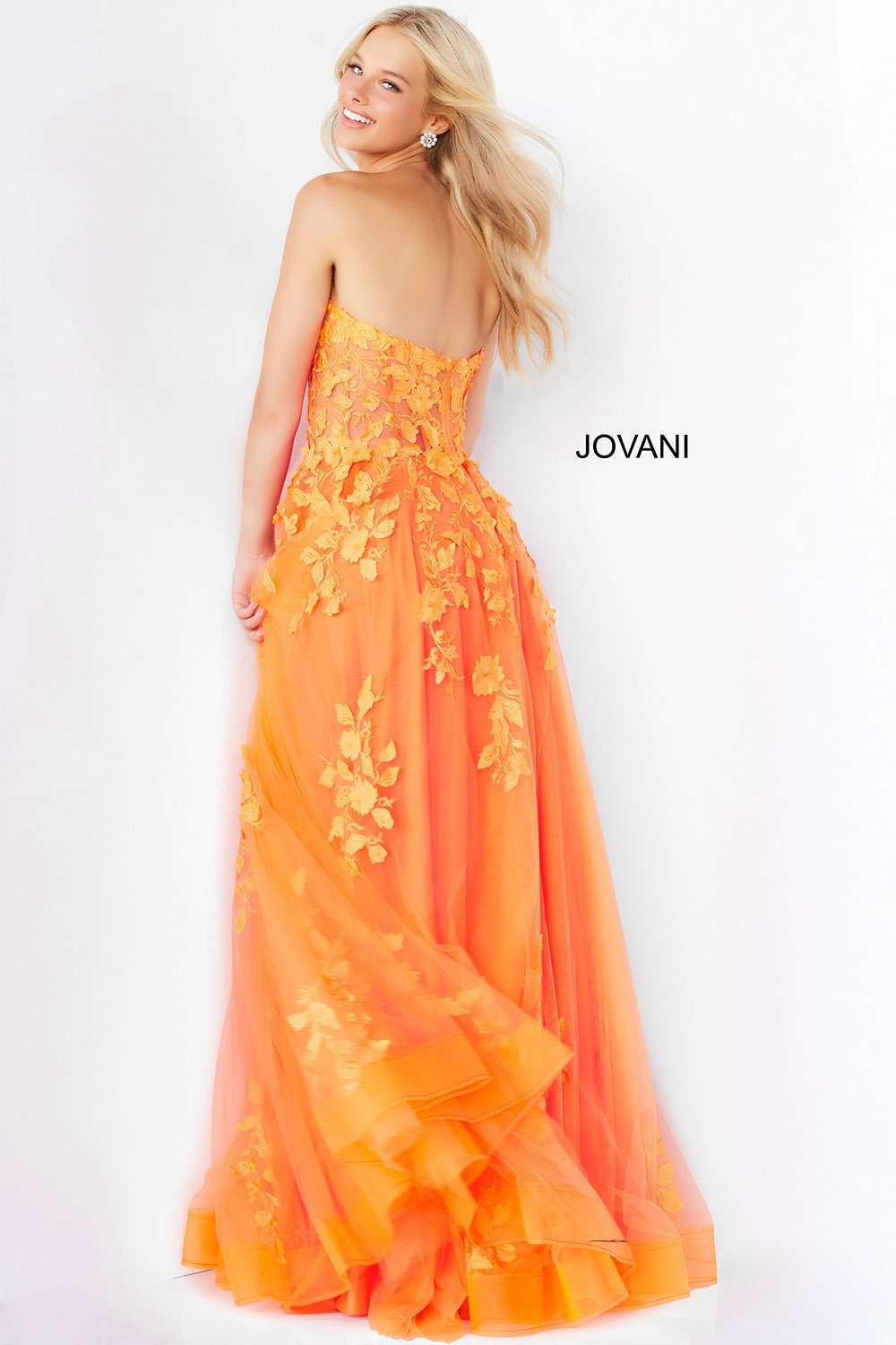 Lace Appliques Strapless Prom Dress Jovani 07901 - Morvarieds Fashion