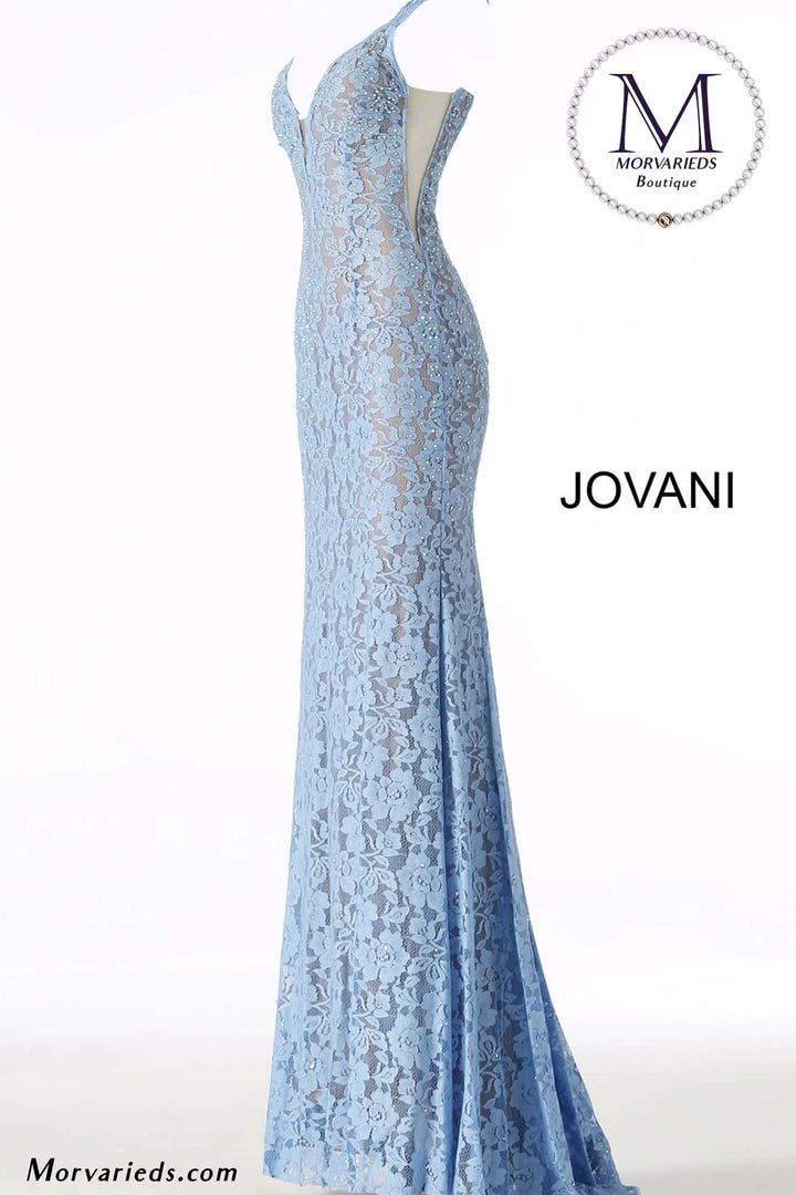 Lace Fitted V Neckline Prom Dress Jovani 48994 - Morvarieds Fashion