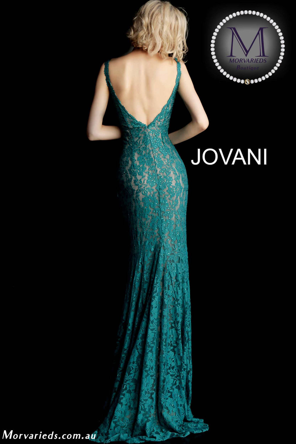 Lace Fitted V Neckline Prom Dress Jovani 48994 - Morvarieds Fashion