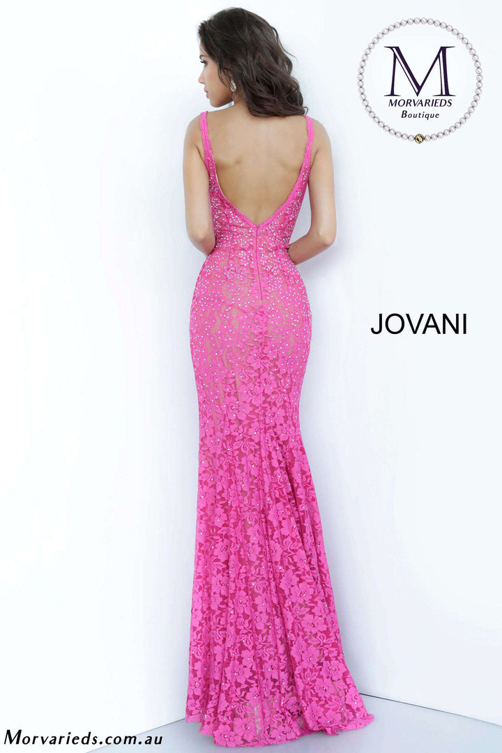 Lace Fitted V Neckline Prom Dress Jovani 48994 - Morvarieds Fashion