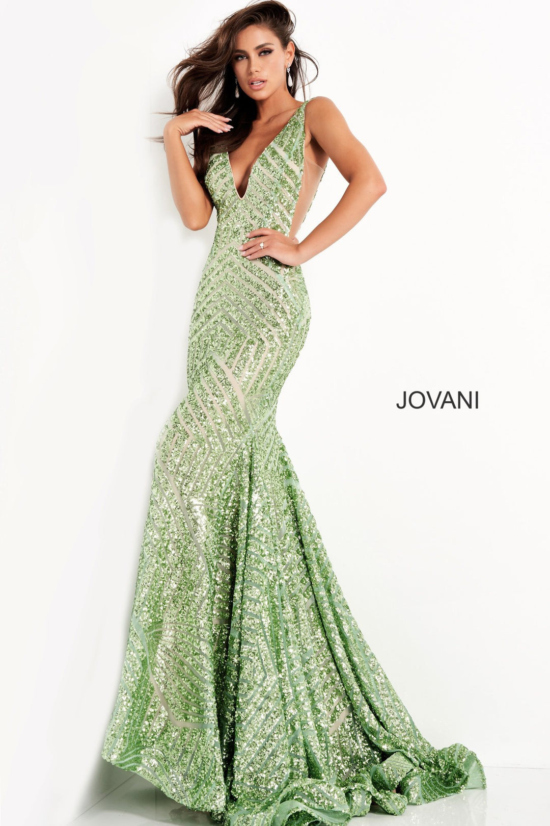 Sparkly Sequin Embellished Formal Prom Dress Jovani 59762 - Morvarieds Fashion
