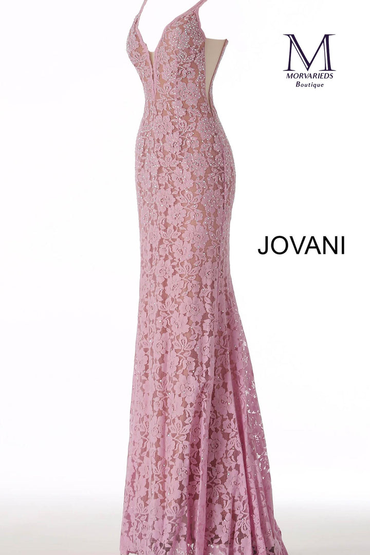 Lace Fitted V Neckline Prom Dress Jovani 48994 - Morvarieds Fashion