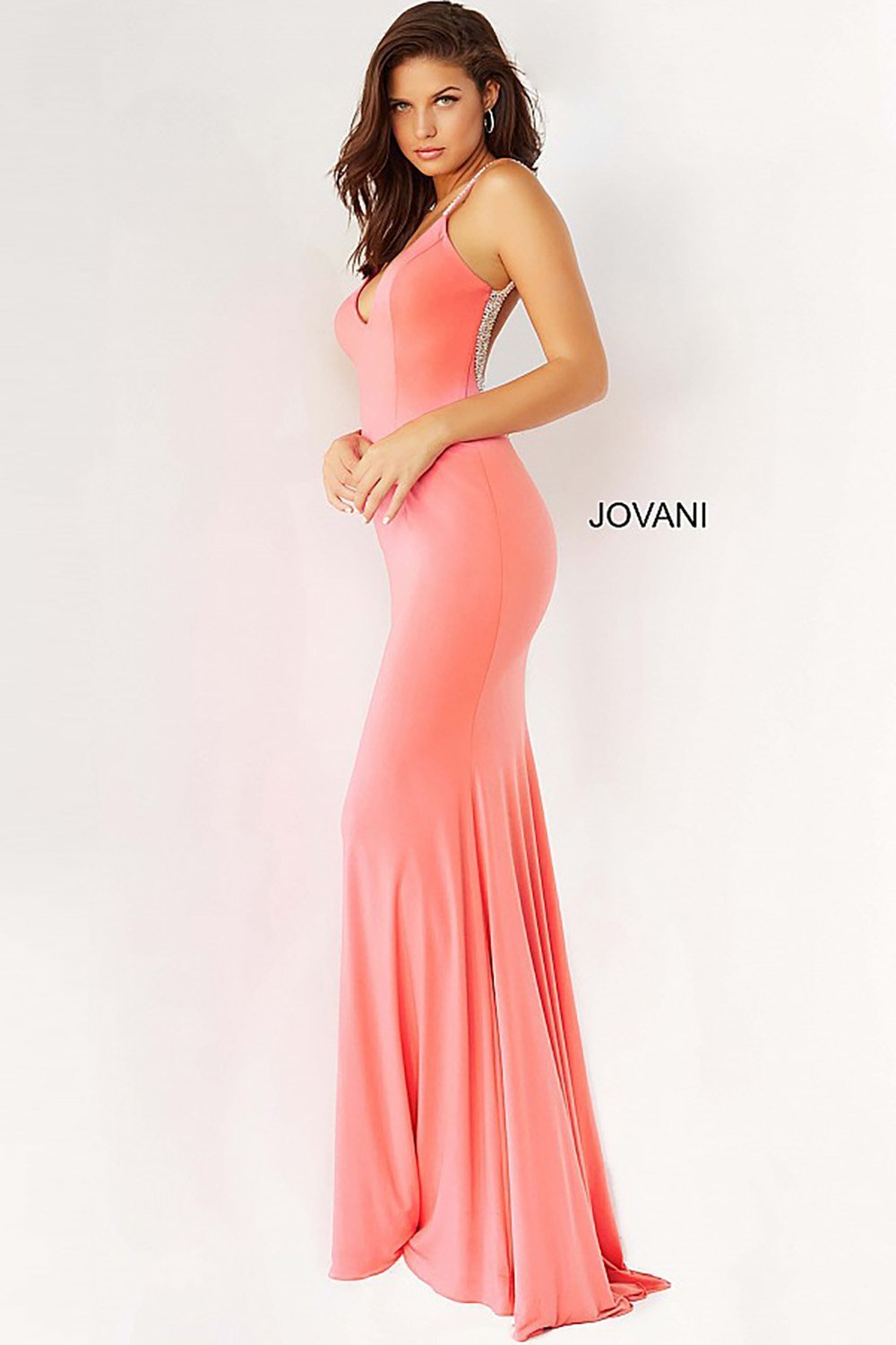 Backless V Neck Prom Dress Jovani 07297 - Morvarieds Fashion