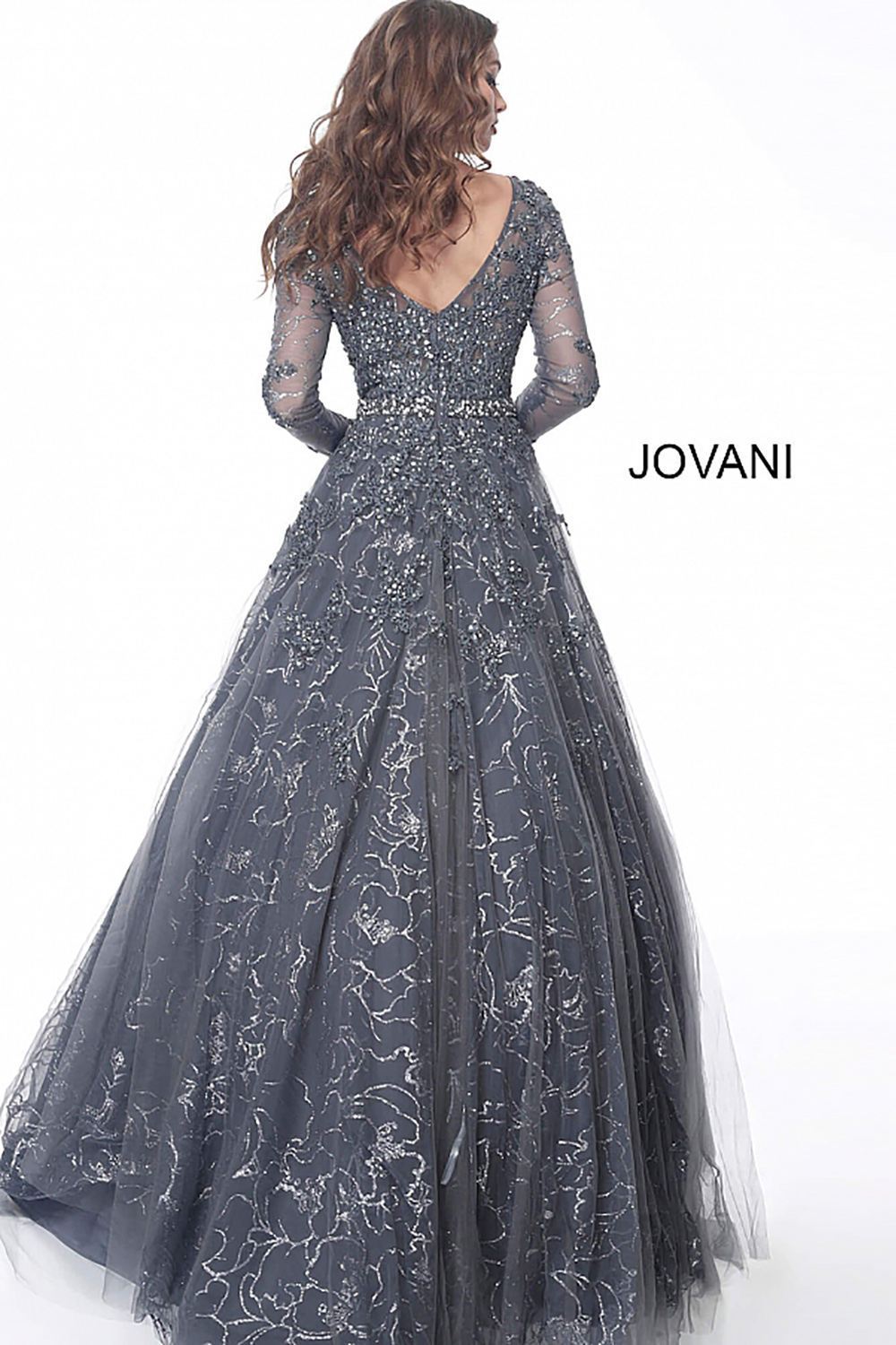 Embellished Long Sleeve Evening Dress Jovani 51838 - Morvarieds Fashion
