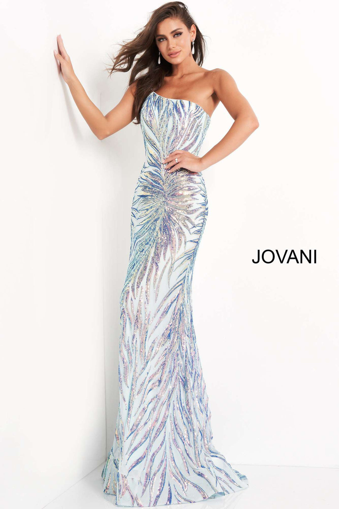 One Shoulder Sequin Prom Dress Jovani 05664 - Morvarieds Fashion