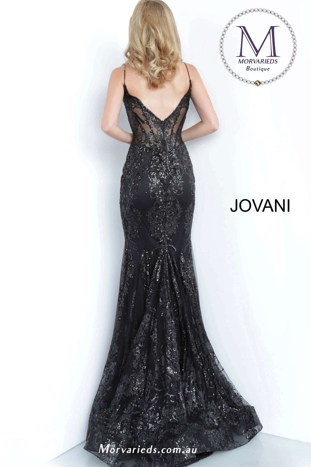 Black Mermaid Formal Prom Dress Jovani 3675 - Morvarieds Fashion