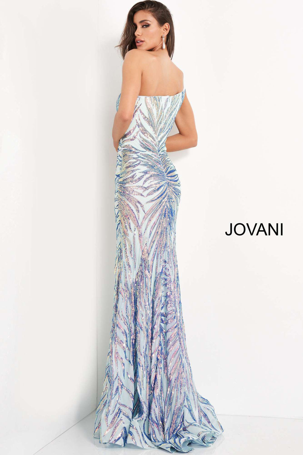 One Shoulder Sequin Prom Dress Jovani 05664 - Morvarieds Fashion