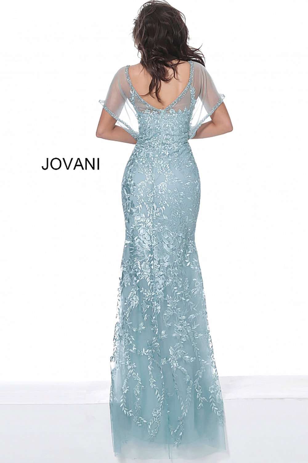 Embroidered Sheer Neck Mother of the Bride Evening Dress Jovani 04458 - Morvarieds Fashion