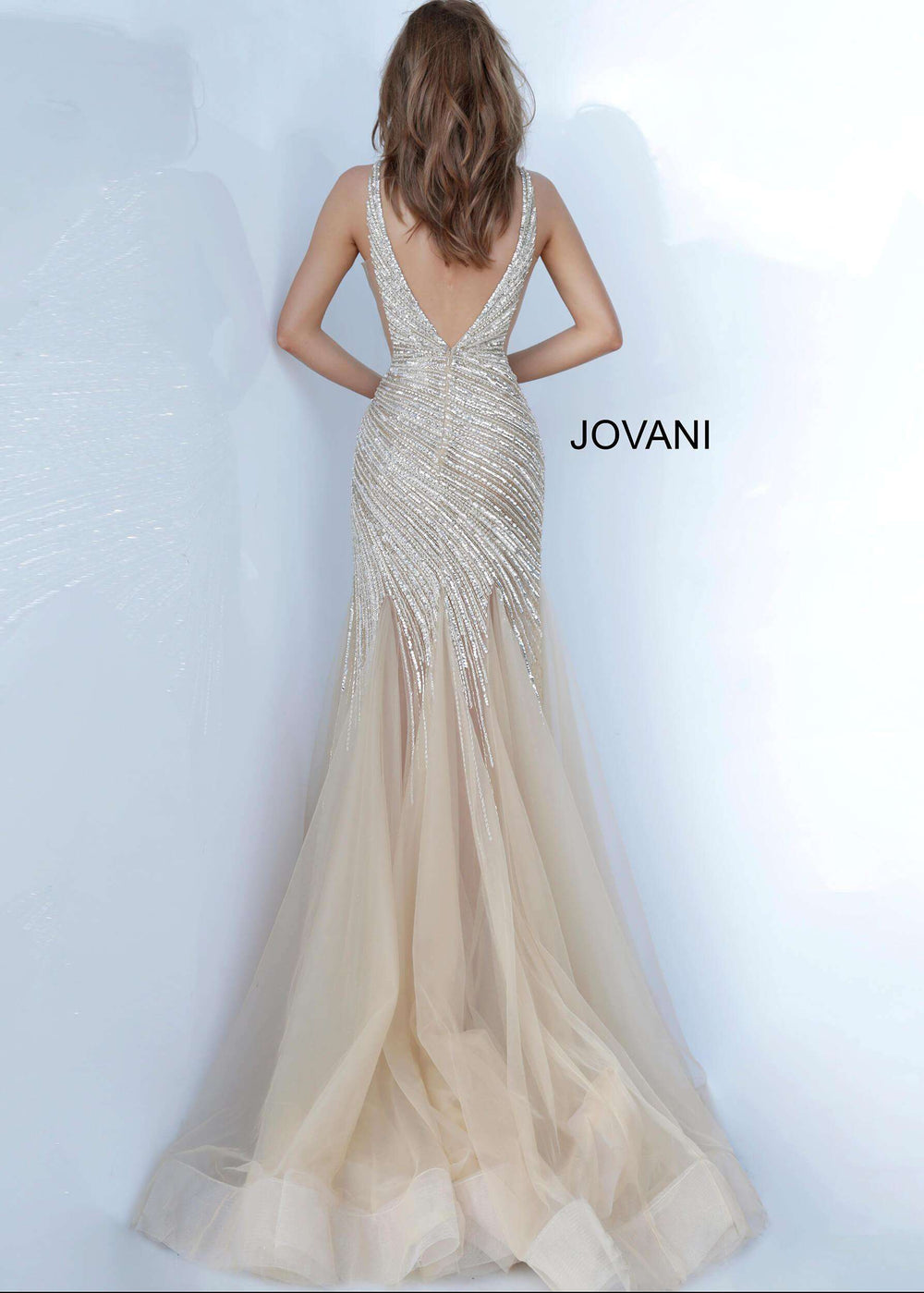 Beaded Mermaid Prom Gown Jovani 4741 - Morvarieds Fashion