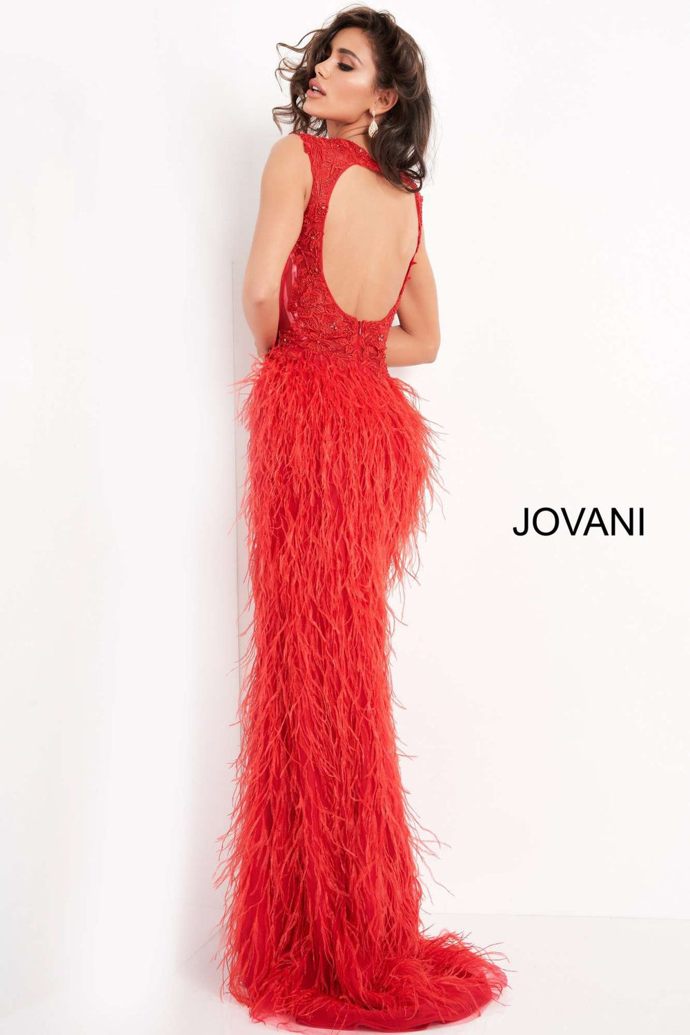 Embellished Feather Prom Dress Jovani 06446 - Morvarieds Fashion