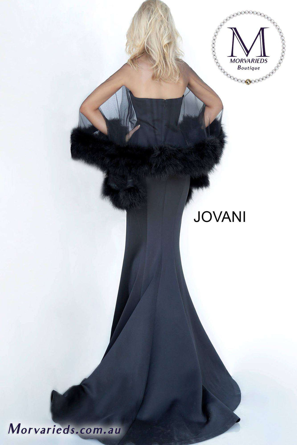 Black Strapless Elegant Evening Gown Jovani 1142 - Morvarieds Fashion