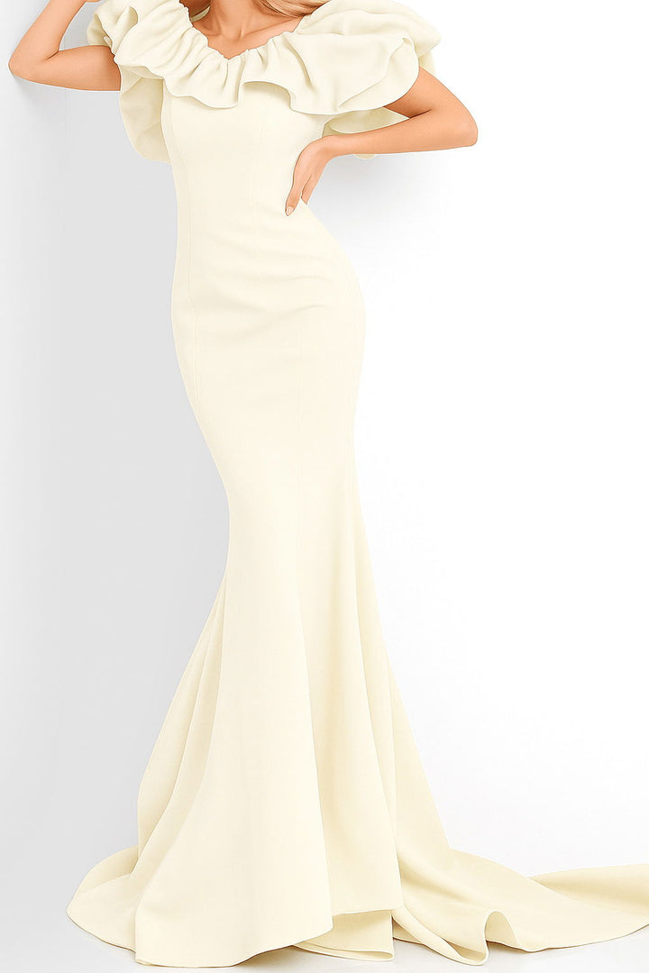 Jovani Style 04368 Off The Shoulder Scuba Evening Dress