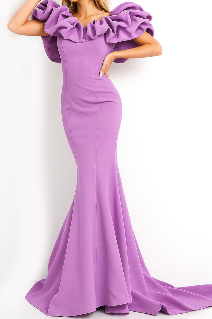 Jovani Style 04368 Off The Shoulder Scuba Evening Dress