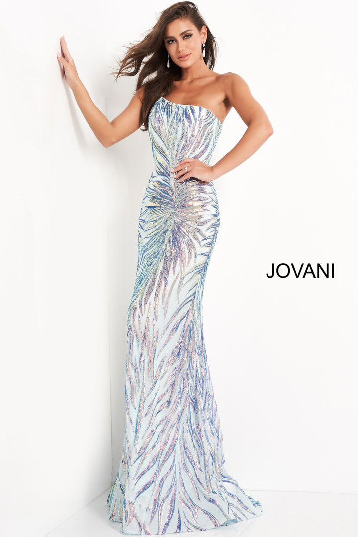 Jovani Style 05664 One Shoulder Sequin Prom Dress