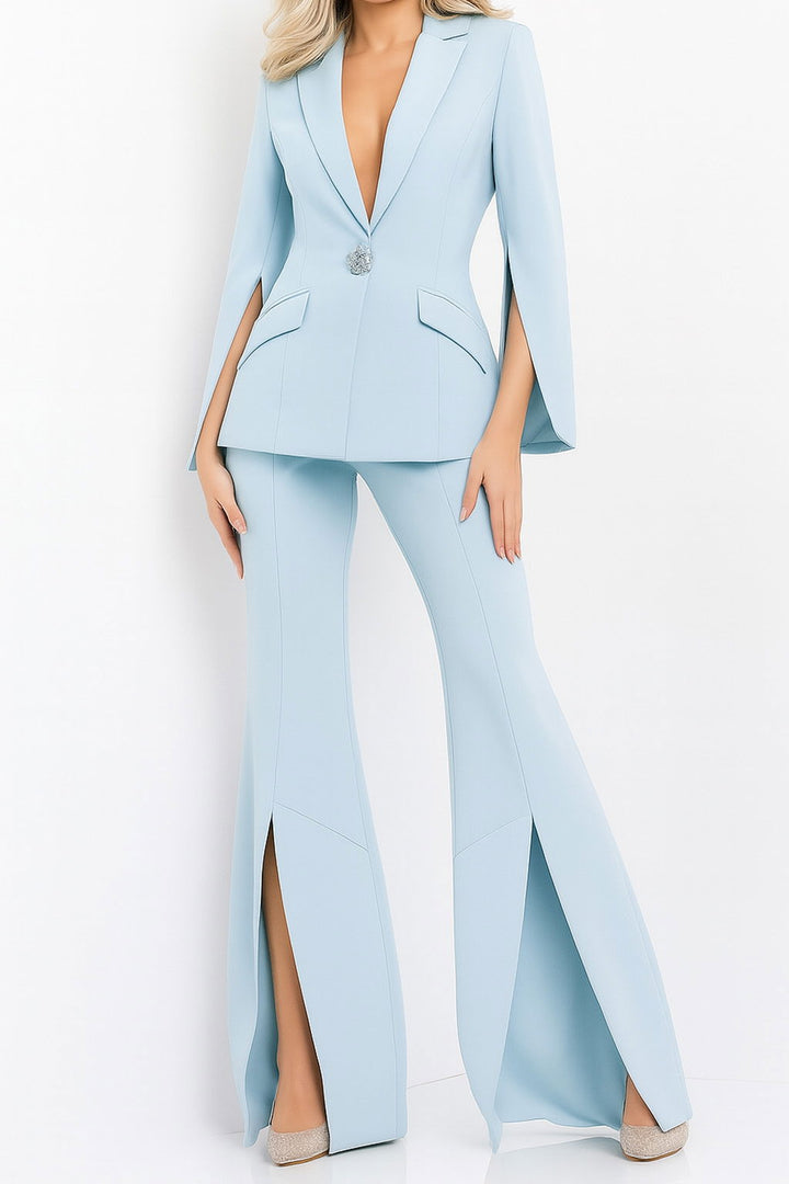 Jovani Style 06922 Emerald Single Breasted Contemporary Pant Suit