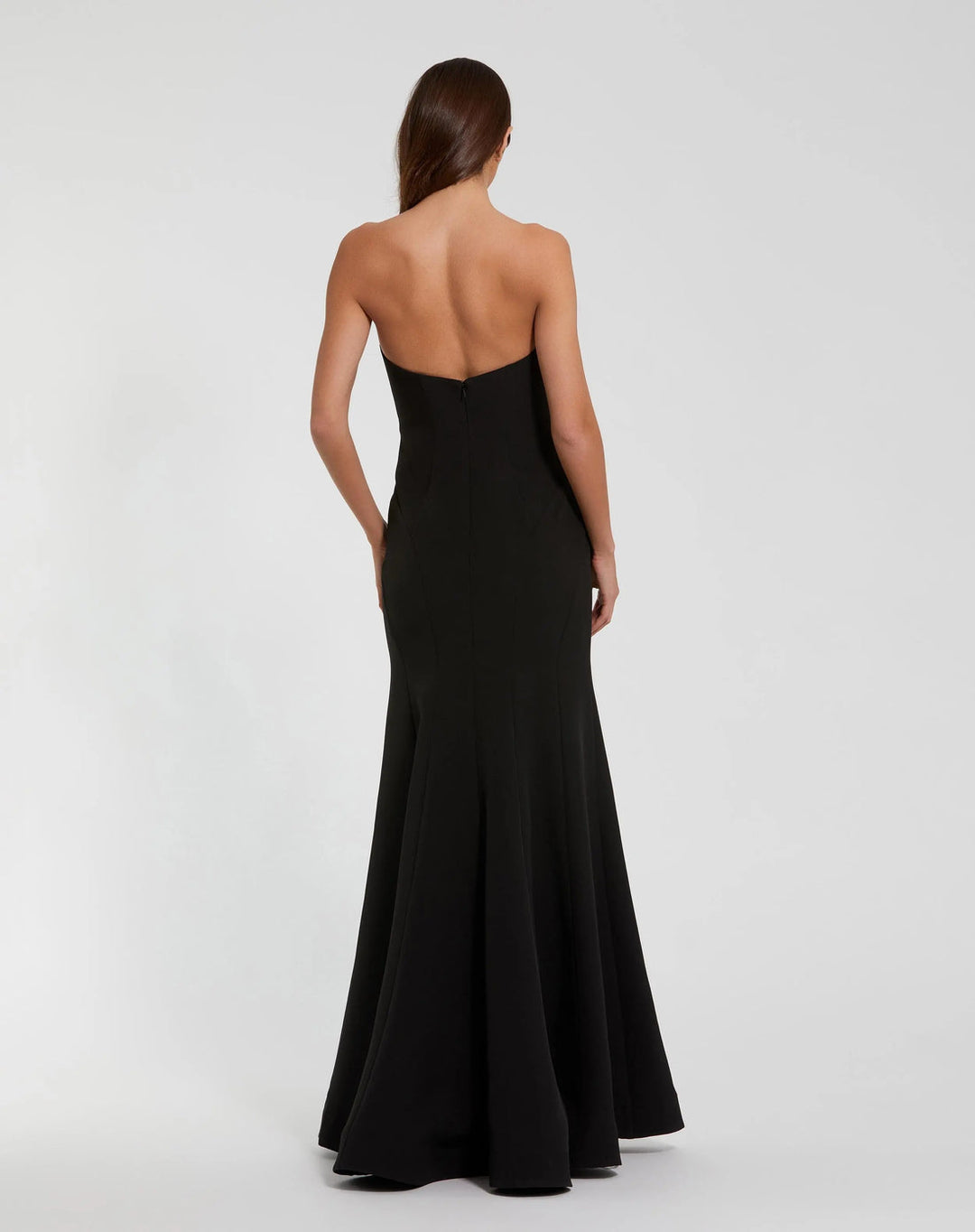 Strapless Trumpet Gown Featuring 3D Rhinestone Flower | Mac Duggal Dress 11855