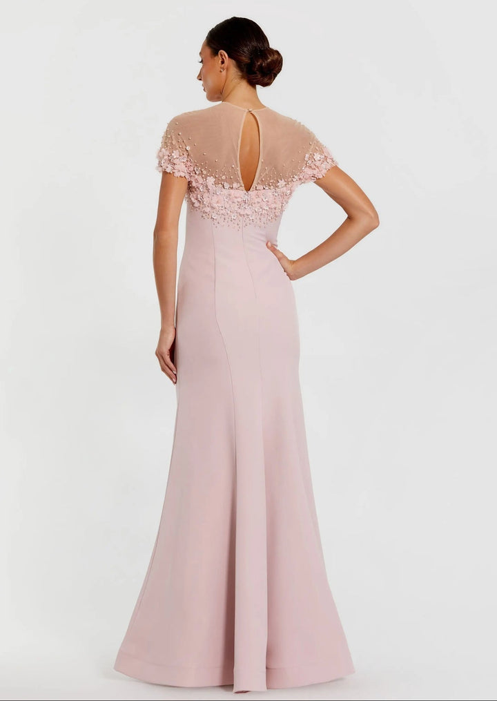 Mac Duggal Style 11867 Beaded Illusion Neck Mermaid Gown Dress