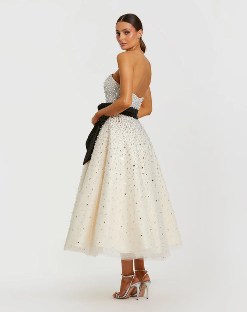 Strapless Embellished Midi Dress | Mac Duggal Dress 11983