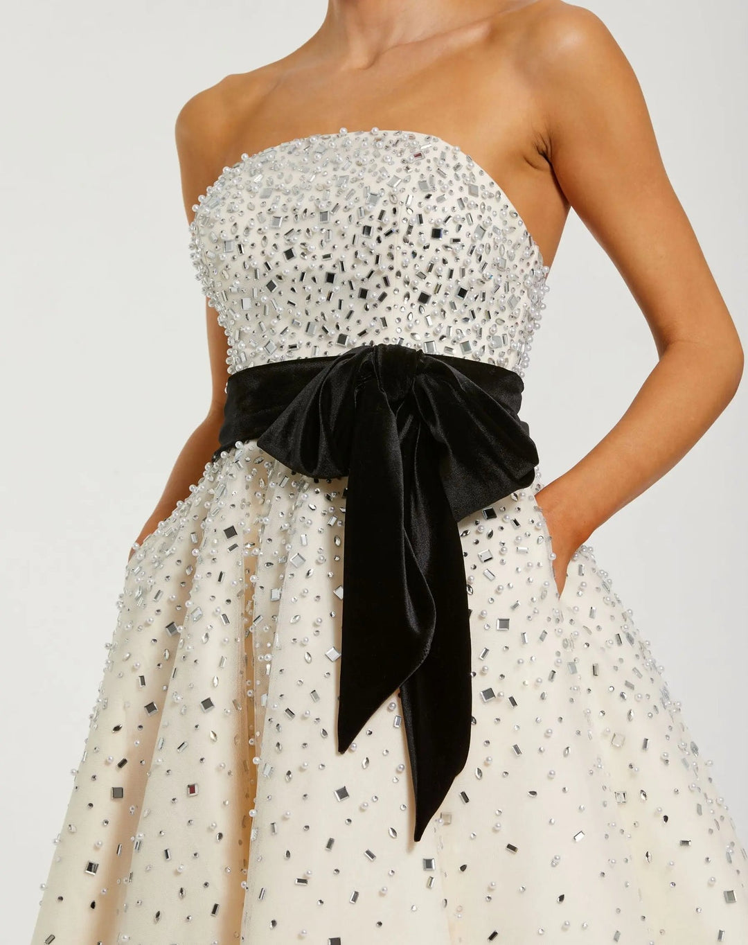Mac Duggal Style 11983 Strapless Embellished Midi Dress Dress