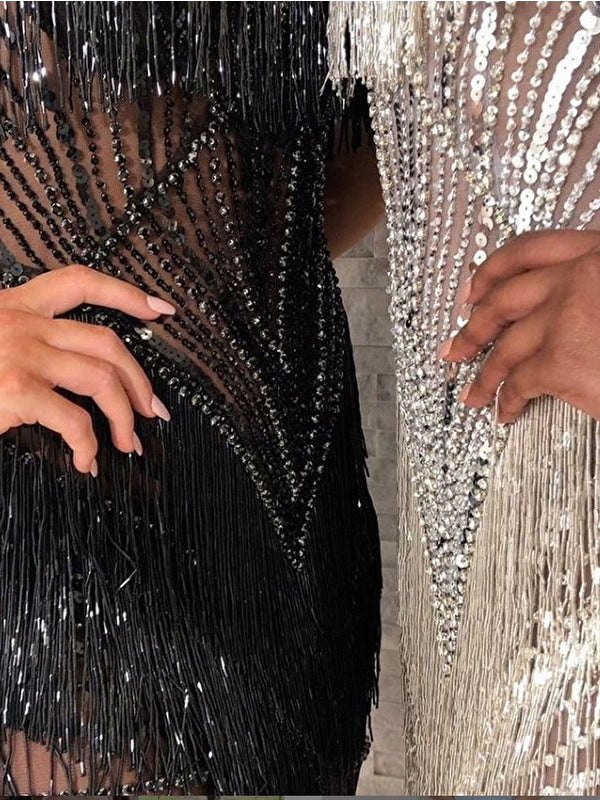 Embellished Sheer Neckline Cocktail Dress Jovani 11999