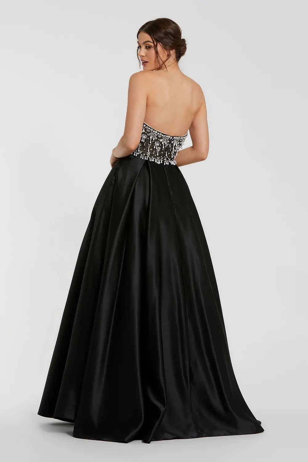 Strapless Satin Ball Gown with Embellished Bodice | Mac Duggal Dress 2225