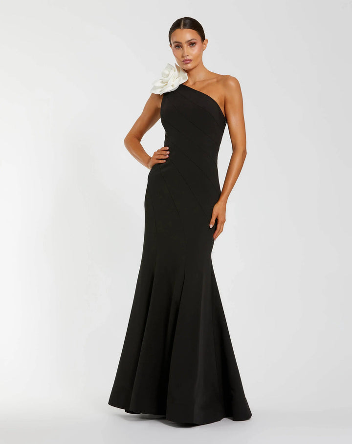 One Shoulder 3D Floral Mermaid Gown | Mac Duggal Dress 2304
