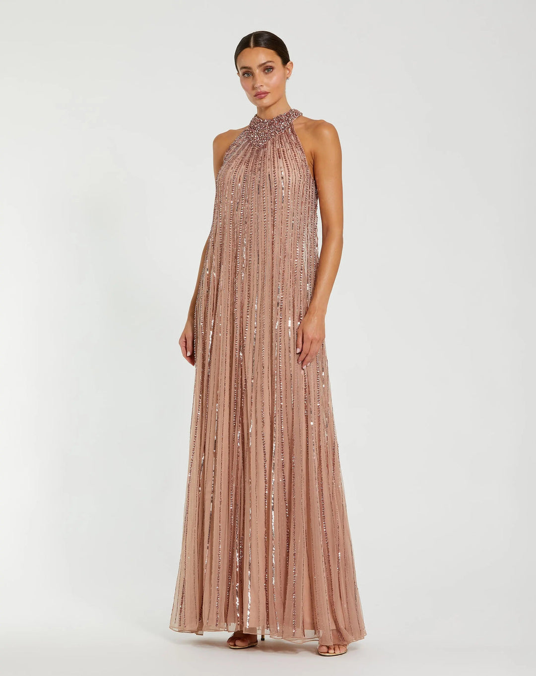 Mac Duggal Style 23043 Embellished Sleeveless Trapeze Gown Dress