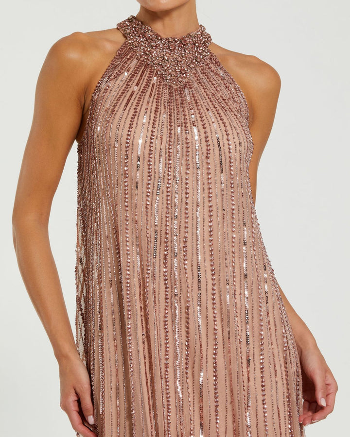 Mac Duggal Style 23043 Embellished Sleeveless Trapeze Gown Dress