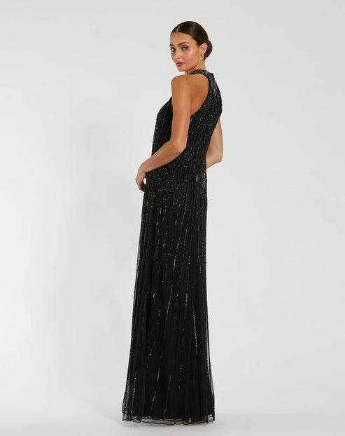 Embellished Sleeveless Trapeze Gown | Mac Duggal Dress 23043