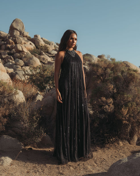 Embellished Sleeveless Trapeze Gown | Mac Duggal Dress 23043